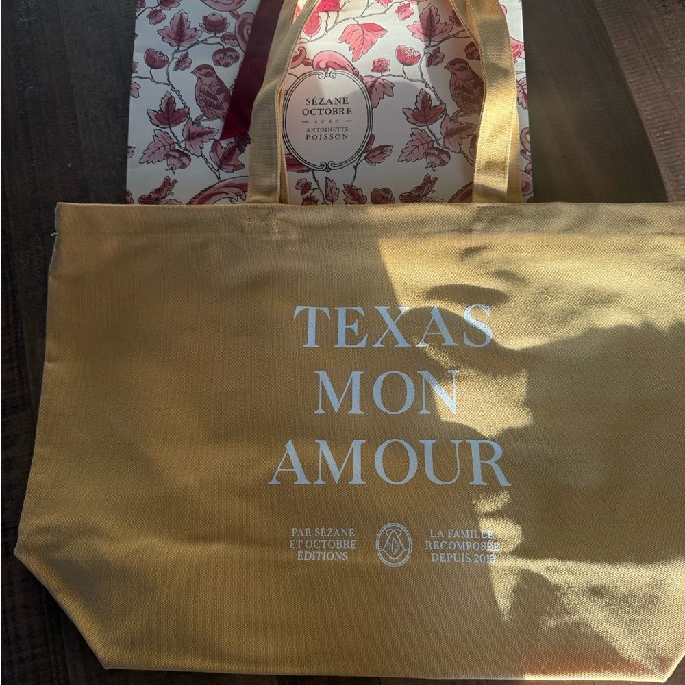 Sezane Mustard Yellow Tote Bag Texas plus paper bag